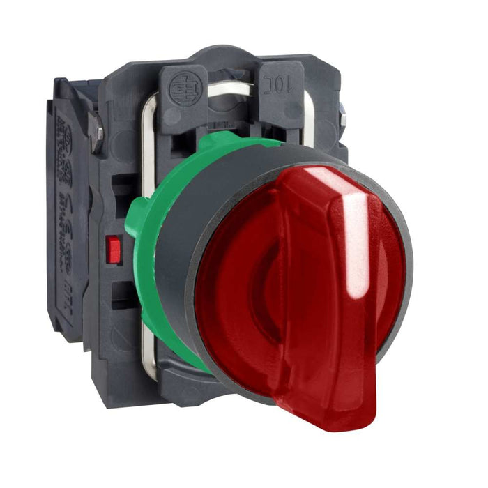 XB5 Selector Sw Illum 3pos Stay Put Red 240V 1NO/1NC