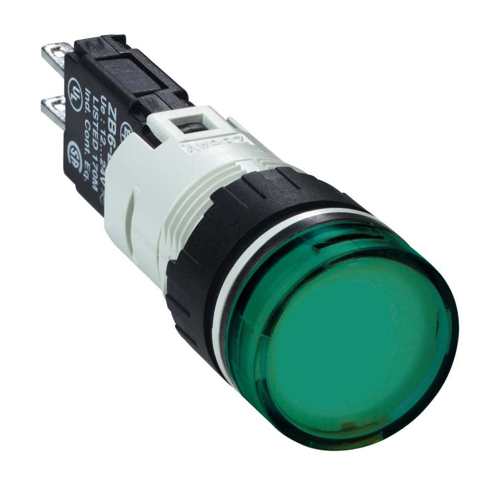 XB6 Pilot Light Integral LED 16mm Green 12-24V