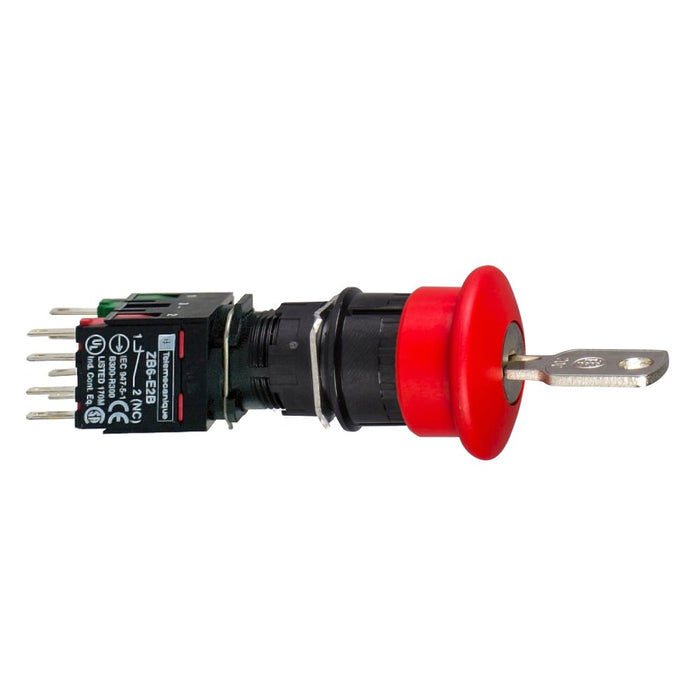 XB6 Pbutton Key Release 61mm Red 1NO/2NC