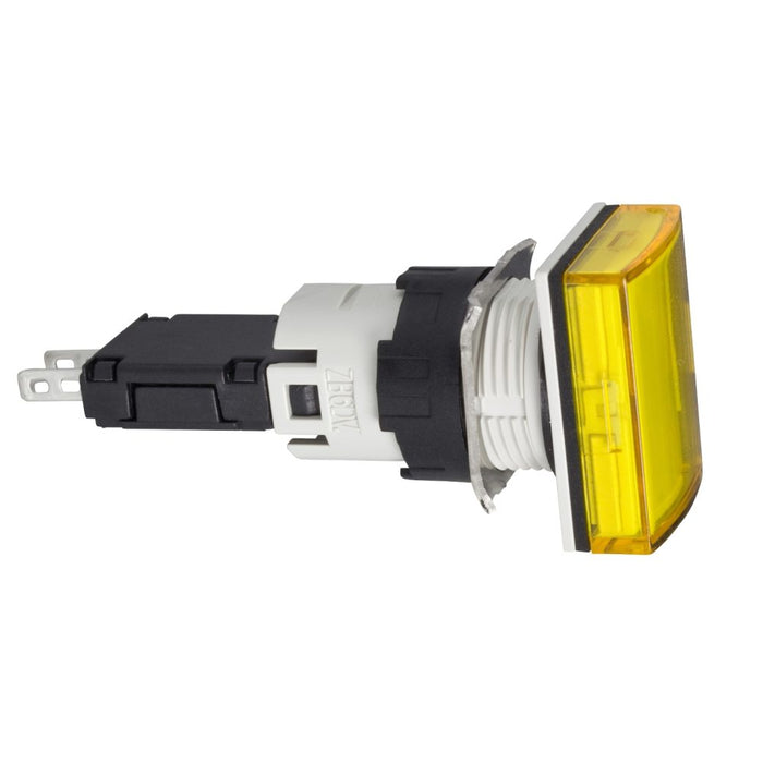 XB6 Pilot Light Integral LED 16mm Rectangular Yellow 12-24V