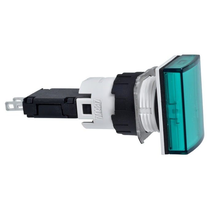 XB6 Pilot Light Integral LED 16mm Rectangular Green 12-24V
