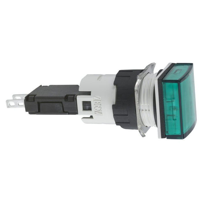 XB6 Pilot Light Integral LED 16mm Square Green 12-24V