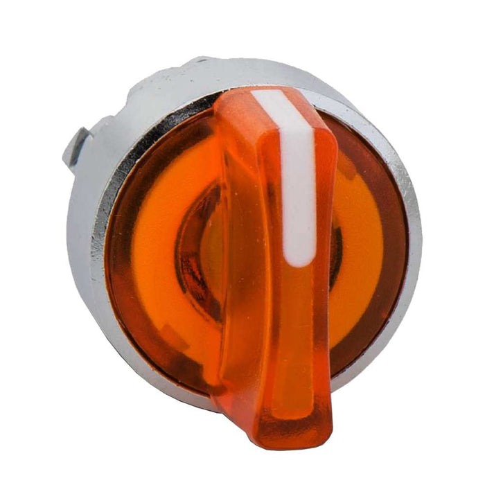 ZB4 Selector Sw Illum 22mm 3pos Spr Ret R to Centre Orange