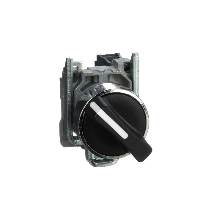XB4 Selector Switch 22mm 3pos Metal Black Spring Return 1NO