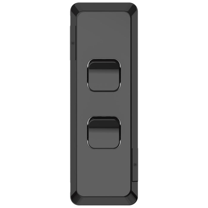 Pro Series Architrave Switch Double 16AX Black