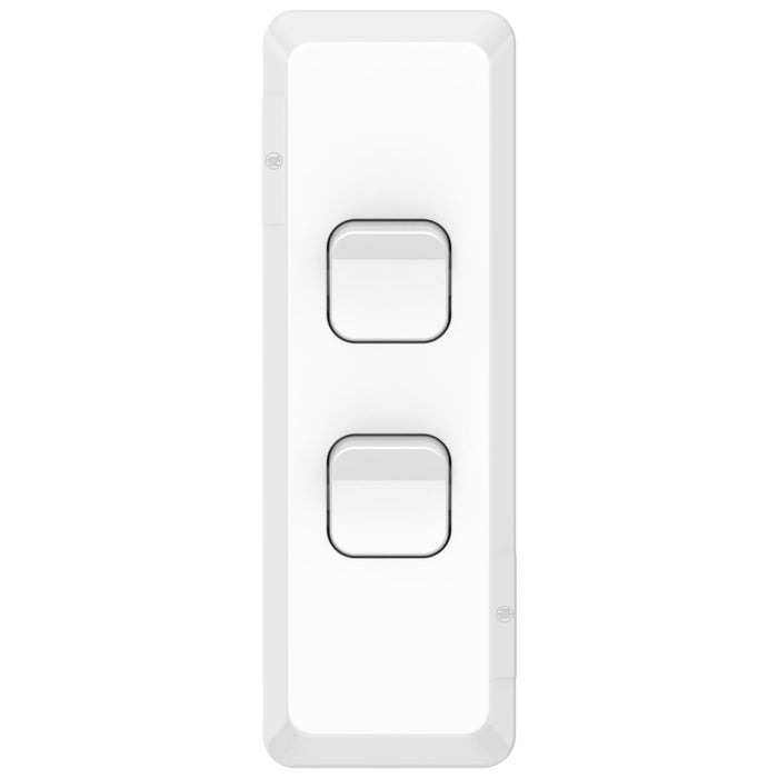 Pro Series Architrave Switch Double 16AX White