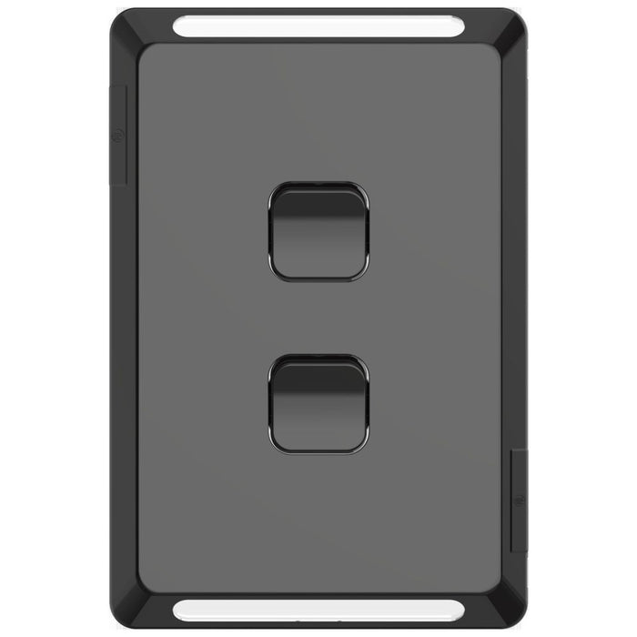 Pro Series Cover Plate Double V/H Black