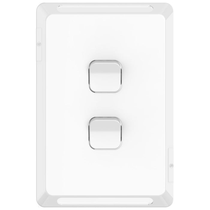 Pro Series Cover Plate Double V/H White
