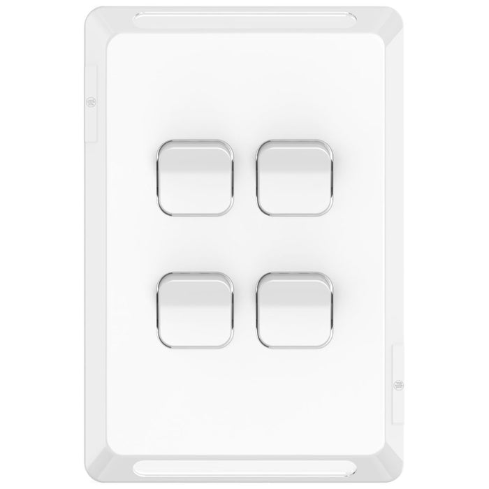 Pro Series Cover Plate 4Gang V/H White