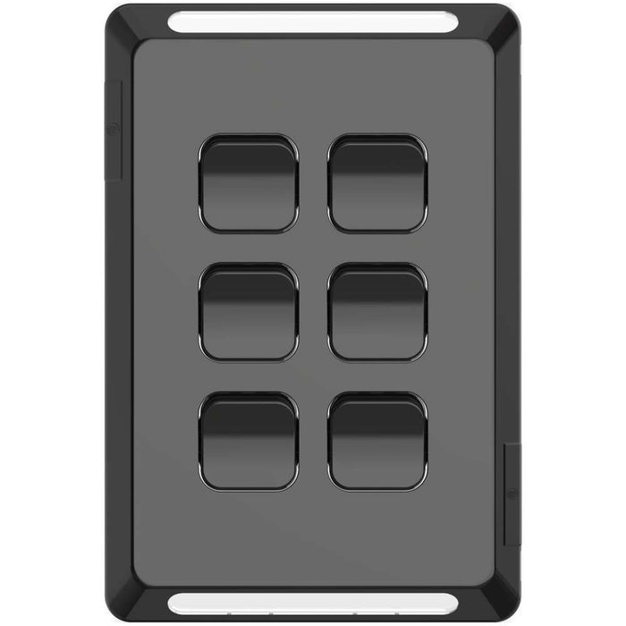 Pro Series Cover Plate 6Gang V/H Black