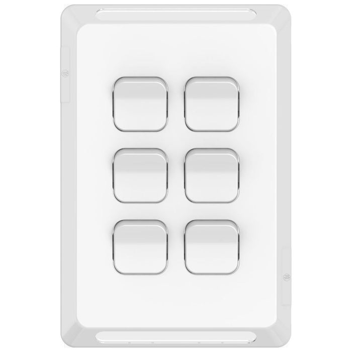 Pro Series Cover Plate 6Gang V/H White