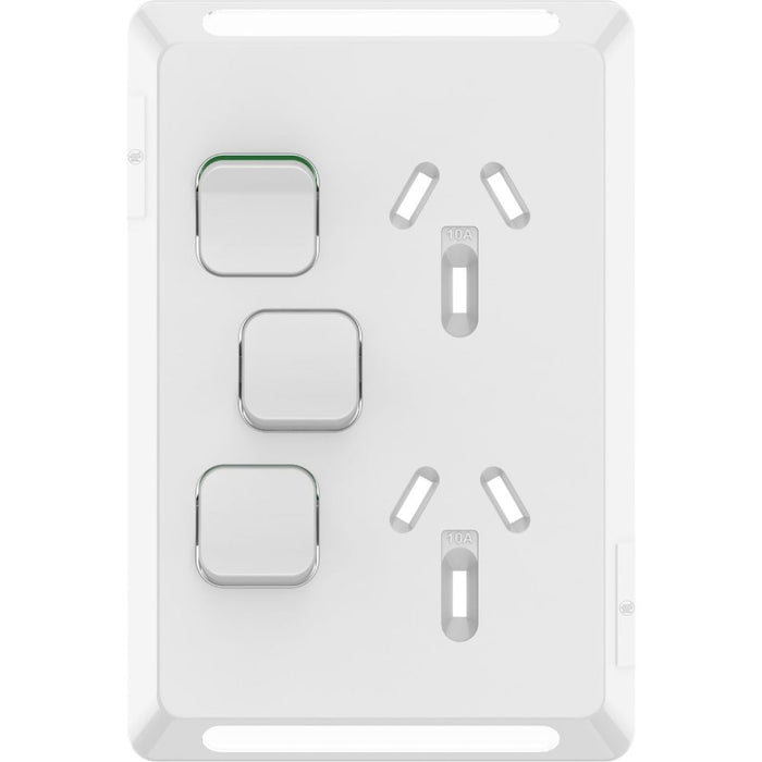 Pro Series Cover Plate Sw Socket Dbl Vert Extra Sw White