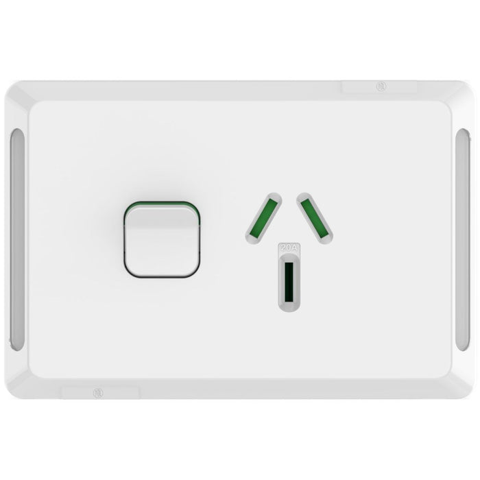 Pro Series Sw Socket 20A Single Horiz White