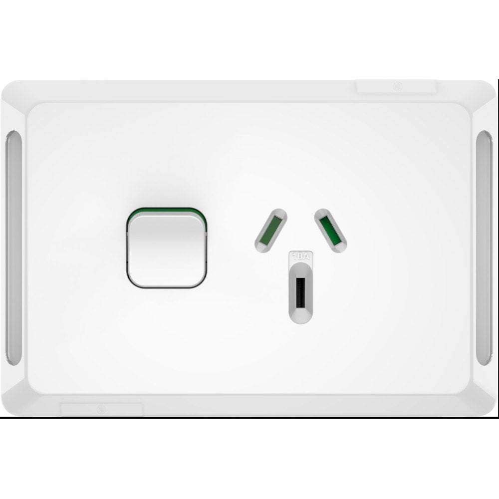 Pro Series Sw Socket 10A Single Horiz White — Ideal Electrical ...