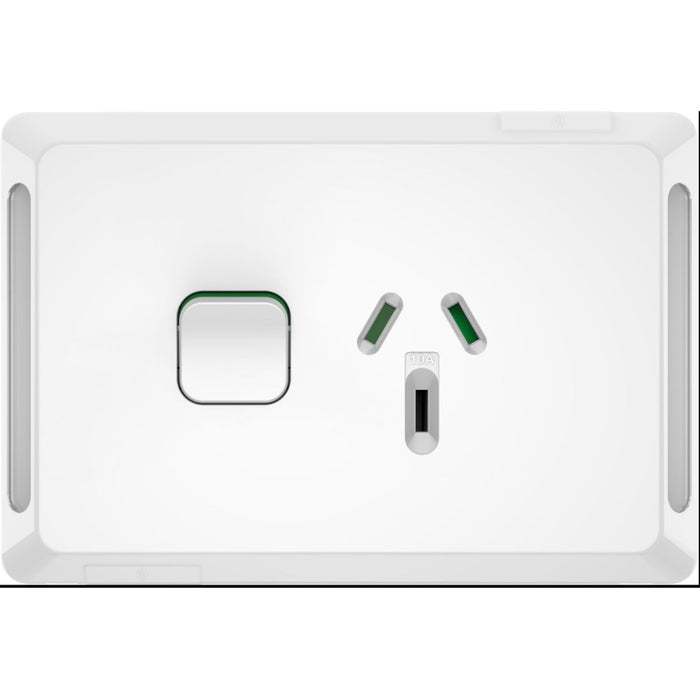 Pro Series Sw Socket 10A Single Horiz White