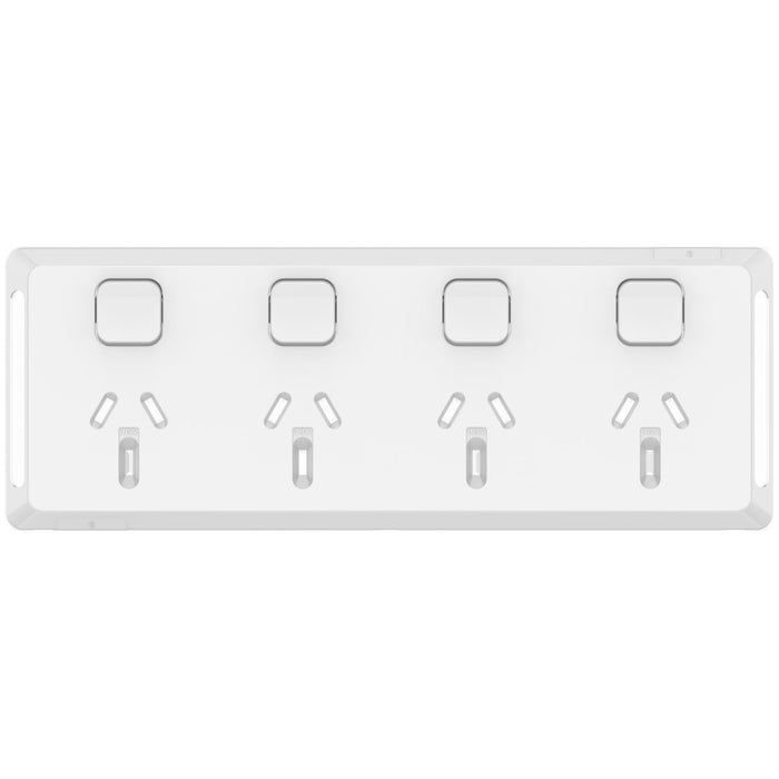 Pro Series Cover Plate Horiz 4Way White