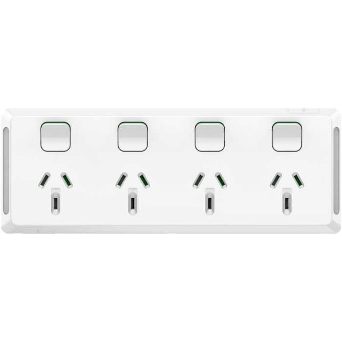 Pro Series Sw Socket 10A 4Way Horiz White