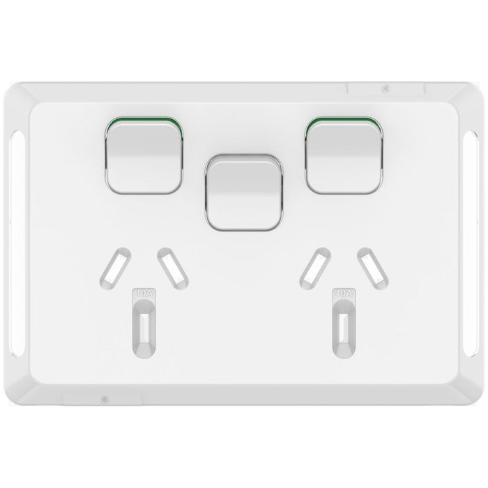Pro Series Cover Plate Sw Socket Dbl Horiz Extra Sw White