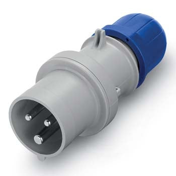 Plug 16A 2PE 3Pin 230V Clear/Blue IP44 Ins-Perf