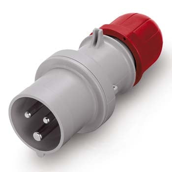 Plug 16A 2PE 3Pin 400V Red 9H IP44