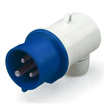 Plug 16A 2PE 3Pin 230V Blue 90Deg IP44