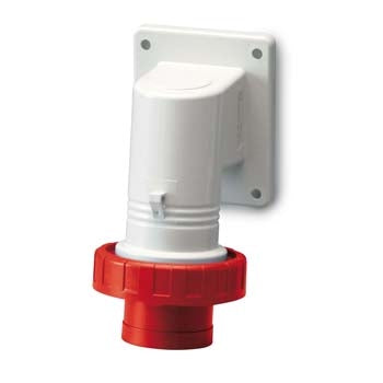Inlet 32A 3PNE 5Pin 415V Red IP67