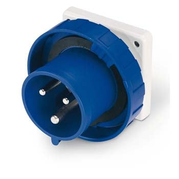 Inlet Flush 16A 2PE 3Pin 230V Blue IP67