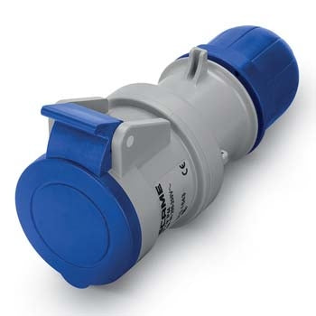 Connector 16A 2PE 3Pin 230V Clear/Blue IP44