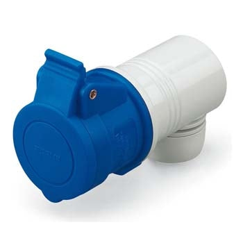 Connector 16A 2PE 3Pin 230V Blue 90Deg IP44