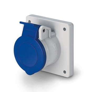 Socket Outlet 16A 2PE 3Pin 230V Blue Small Base IP44