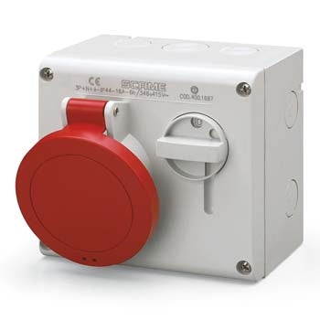 Omnia Switched Socket 16A 3PE 4Pin 415V Red IP44