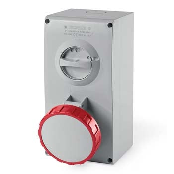 Omnia Sw Socket 63A 3PE 4Pin 415V Red IP66