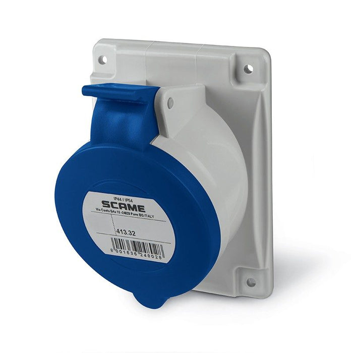 Socket Outlet 32A 2PE 3Pin 230V Blue IP44