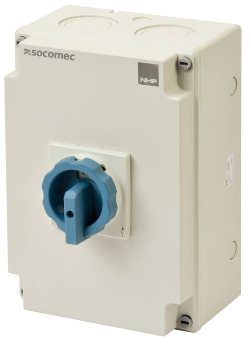 ISO Switch 3P 125A Enclosed Grey Blue Handle