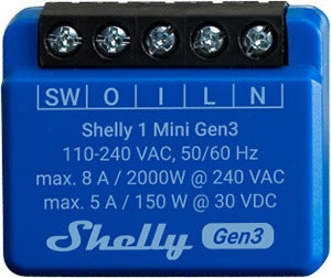 WiFi Relay/Switch 1 Channel 8A 110-230VAC Gen3