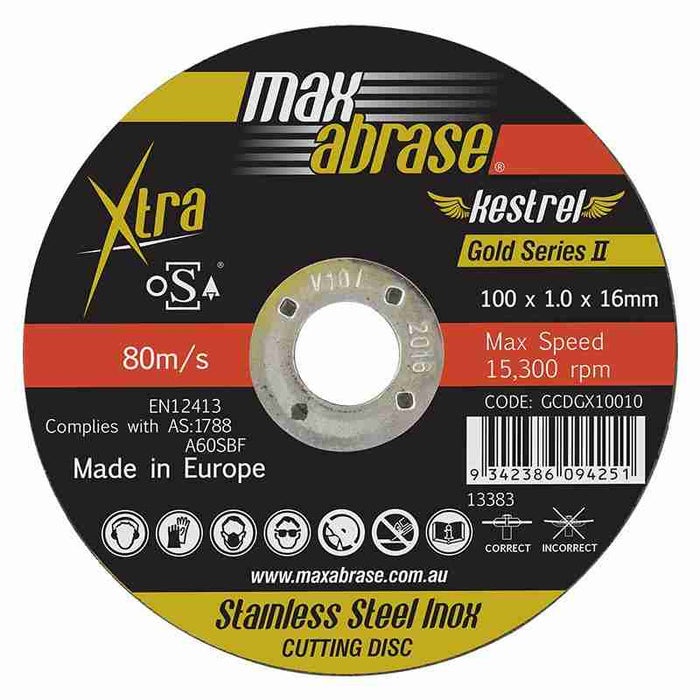 Maxabrase Cutting Disc 100 x 1mm Gold Series