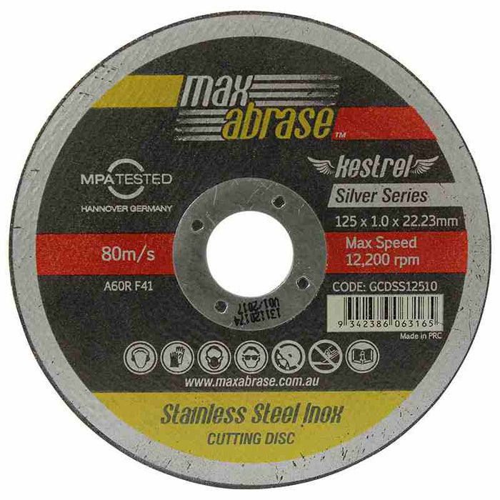 Maxabrase Cutting Disc 125 x 1mm Silver Series