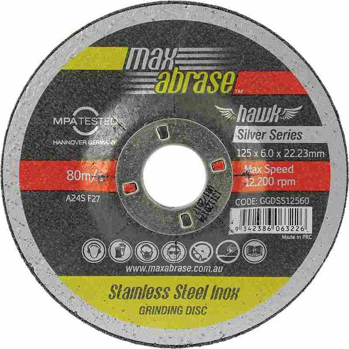 Maxabrase Grinding Disc 125 x 6mm S/Silver Series