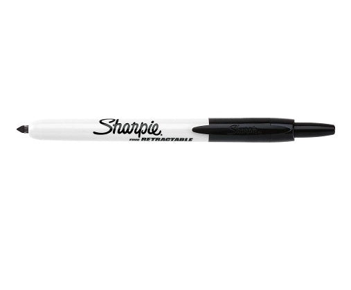 Permanent Marker Fine Black Retractable