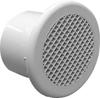 Grill 150mm Low Profile Circular Inlet White Bagged