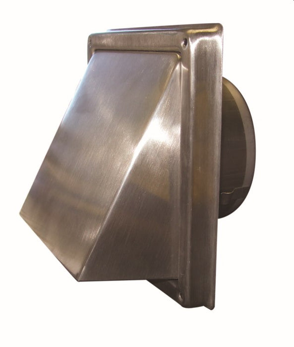 Cowl 150mm Stainless Steel with Mesh & Flap