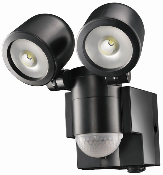 EZYLED Spotlight Two LED PIR Security Black