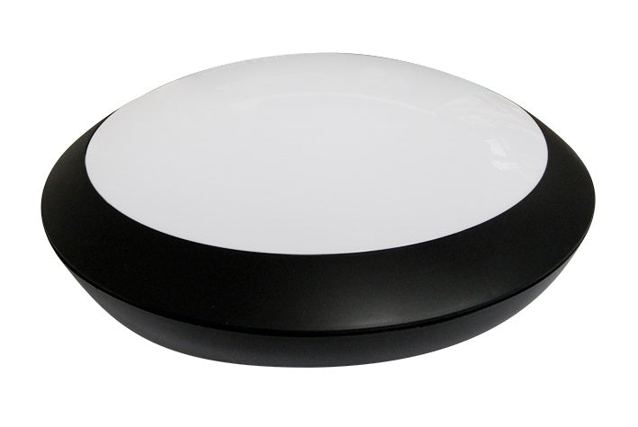 Wall Light Rnd Oyster LED 20W 350mm Black 1150lm IP66