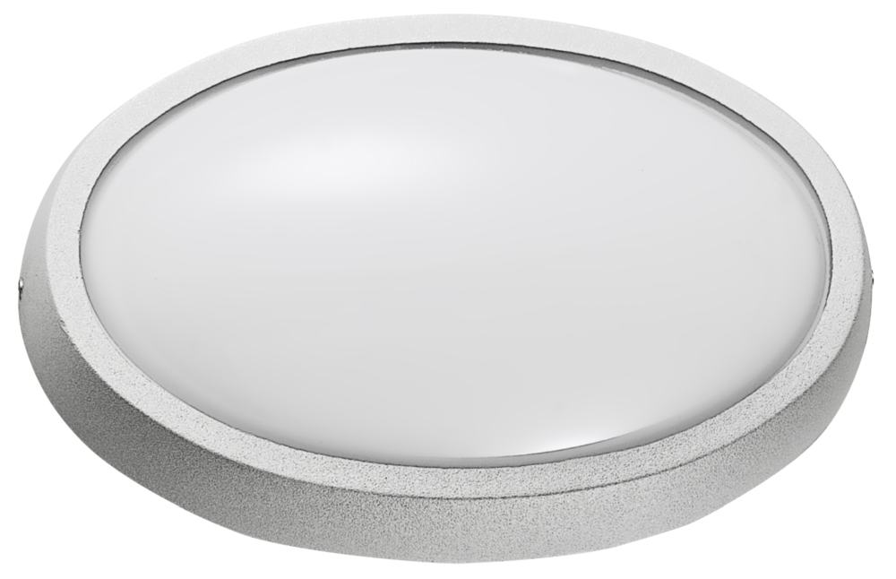 LED Button Oval Plain 6W 3000k 430lm Silver IP44