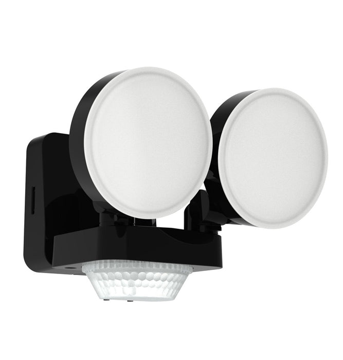 Decosense Twinspot LED PIR Spotlight 2 x 8W Black IP55
