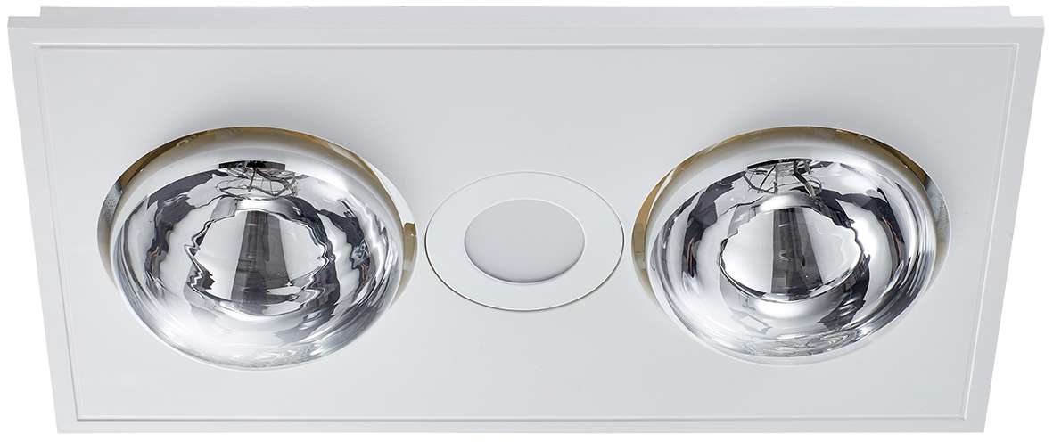 Designer Satin LED Heat/Fan/Light x2 White