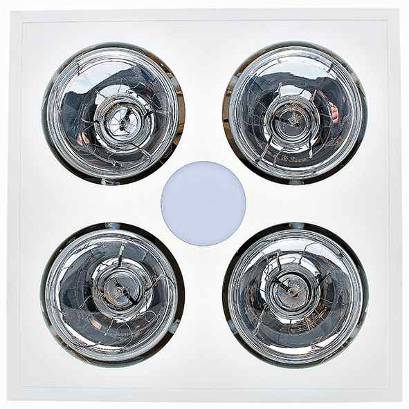 Designer Satin LED Heat/Fan/Light x4 Silver