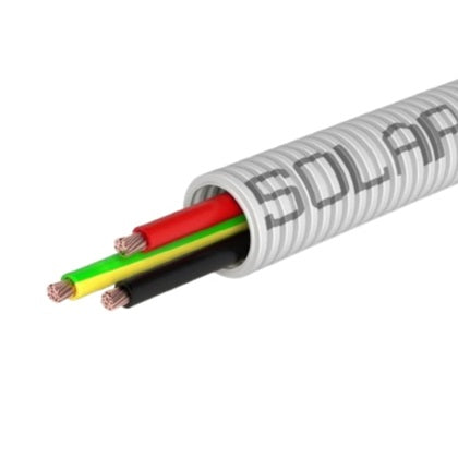 Solarflex Conduit 25mm 2x 4mm + Earth Pre-Wired (Roll 60m)