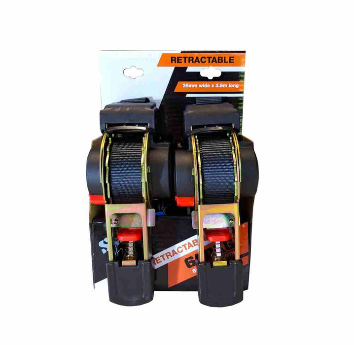 Retractable Ratchet Tiedown 25mm x 3.6m