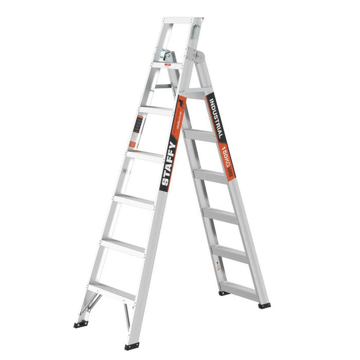 Staffy Step Ladder Dual Purpose 7 Step Aluminum 150kg rated